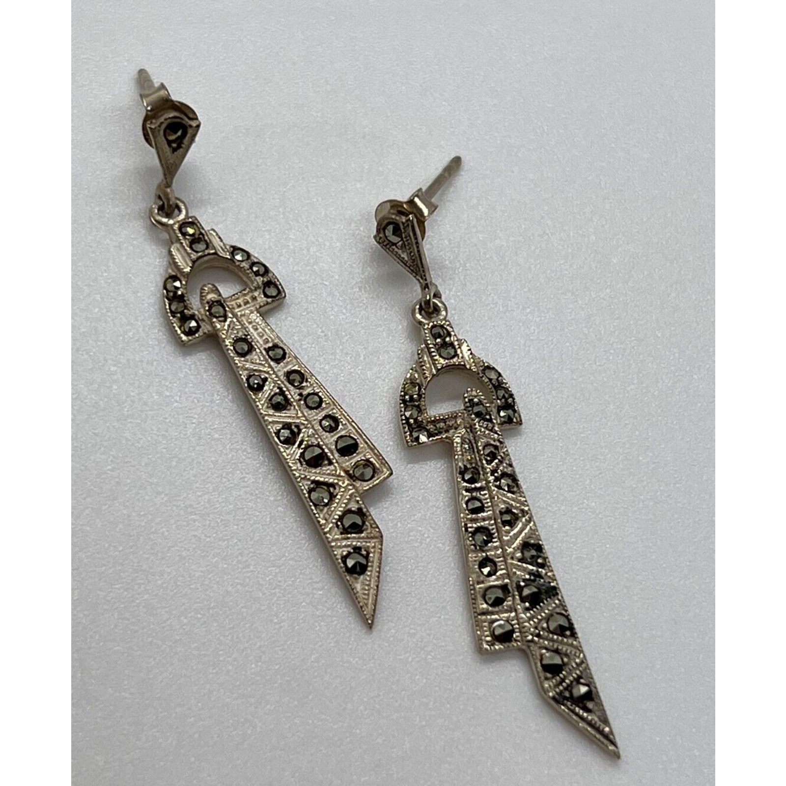 Vintage 925 Sterling Silver & Marcasites Earrings
